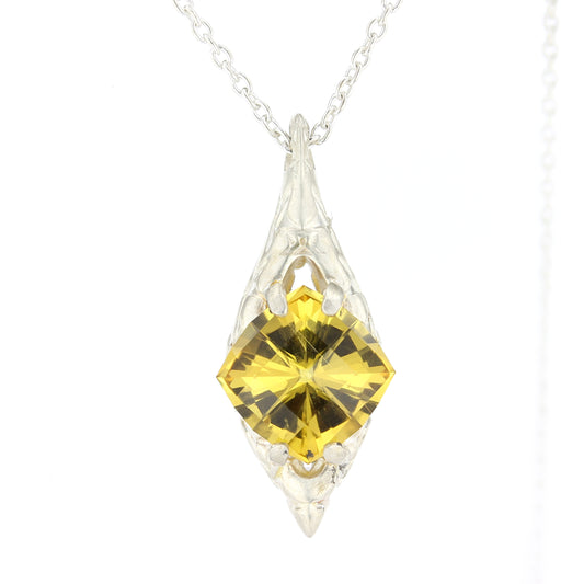 "Starred" - Golden Beryl and Sterling Silver Pendant