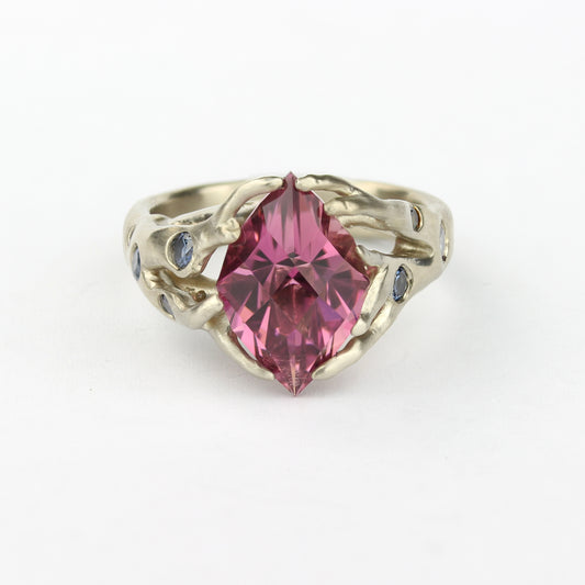 "Berries on the Vine" Tourmaline and Tasmanian Sapphire ring