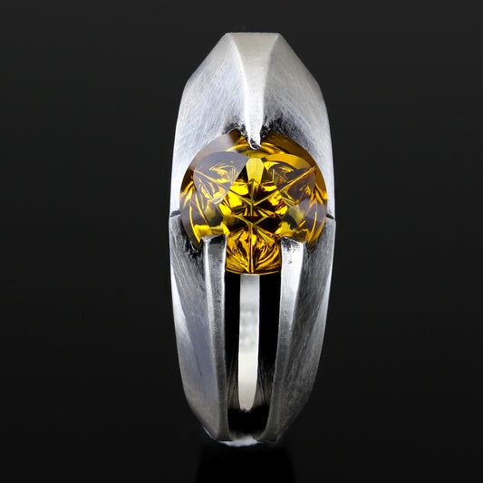 "Split" Heliodor and Silver ring